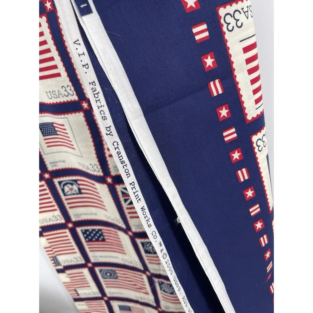 Vintage 2000 Cranston V.I.P. Fabric 100% Cotton Historical USA Flags 113x45